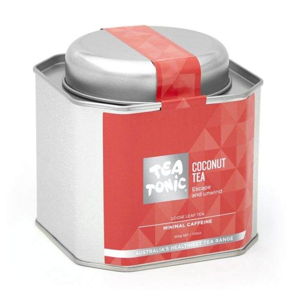 Coconut tea in metal caddy - Tea Tonic looseleaf tea           TT-CNTT