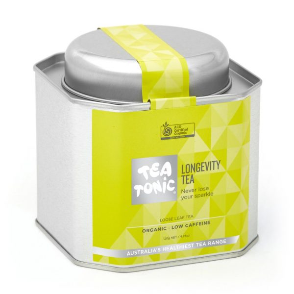 Longevity tea in metal caddy - Tea Tonic looseleaf tea            TT-LVTT